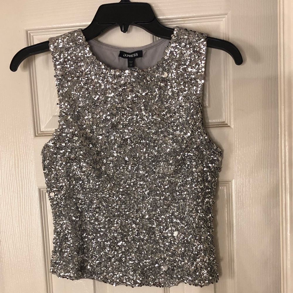 Express sequin top